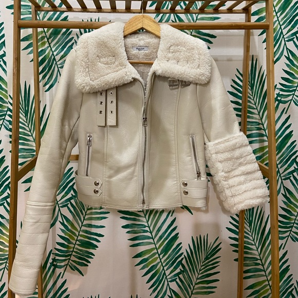 Rachel Korean Biker Leather Jacket - Picture 4 of 9